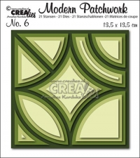 Billede: skæreskabelon Modern Patchwork, CLMP06, crea-lies, 13,5x13,5cm, førpris kr. 158,00, nupris