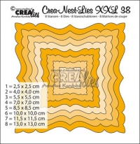 Billede: skæreskabelon firkant med buekanter, Dies Crealies Crea-Nest-Lies XXL 38, crea-lies, førpris kr. 165,- nupris