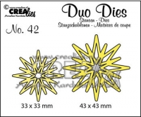Billede: skæreskabelon 2 stjerner, Dies Crealies Duo Dies no. 42, førpris kr. 47,- nupris