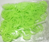 Billede: Loom silicone elastik neon grøn ca. 300s

incl. nål og clips/Passer til Loom board 
