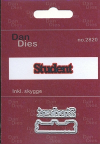Billede: skæreskabelon Student lille med skygge, 3,3 x 1 cm incl. skygge, dan-dies
