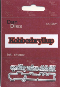 Billede: skæreskabelon Kobberbryllup lille med skygge, m/skygge 6,4 x 1,2 cm, dan-dies