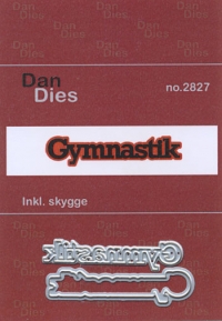 Billede: skæreskabelon Gymnastik med skygge, Dan dies, højde 1,3 cm incl. skygge, førpris kr. 35,- nupris