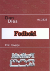 Billede: skæreskabelon Fodbold med skygge, Dan dies, højde 0,9cm incl. skygge, førpris kr. 35,- nupris 