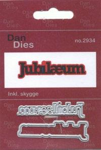 Billede: skæreskabelon Jubilæum med skygge, m/skygge 5,5x1,4cm, dan-dies, førpris kr. 38,- nupris