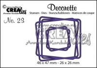 Billede: skæreskabelon flettede firkanter, Dies Crealies Decorette CLDR23, 46 x 47 - 26 x 26 mm, førpris kr. 50,- nupris