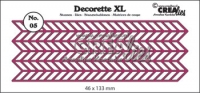Billede: skæreskabelon Dies Crealies Decorette XL 05 CLDRXL05, 46 x 133 mm, førpris kr. 90,- nupris 
