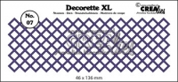 Billede: skæreskabelon Dies Crealies Decorette XL 7 CLDRXL07, 46 x 136 mm tern: 3x3mm, førpris kr. 86,- nupris