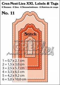 Billede: skæreskabelon tags 2 forskellige der matcher sammen, Dies Crealies Crea-Nest-Lies XXL 11 stitch, førpris kr. 100,- nupris