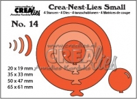Billede: skæreskabelon små balloner, Dies Crealies Crea-Nest-Lies Small 14, førpris kr. 60,- nupris