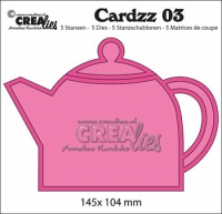 Billede: skæreskabelon tepotte, Dies Crealies Cardzz 03 CLCZ03 Teapot