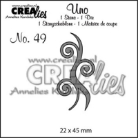 Billede: skæreskabelon snørkel, Dies Crealies Uno 49 CLUno49, 22x45mm, førpris kr. 58,- nupris
