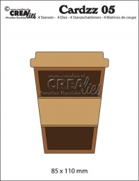 Billede: skæreskabelon kaffekrus too go, Dies Crealies Cardzz 05 CLCZ05
