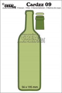 Billede: skæreskabelon stor flaske, Dies Crealies Cardzz stansen 09 CLCZ09, førpris kr. 90,- nupris
