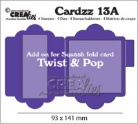 Billede: skæreskabelon kan bruges sammen med d3288 til at lave twist & pop card, Dies Crealies Cardzz 13A CLCZ13A, kan ses på youtube.dk, førpris kr. 88,- nupris