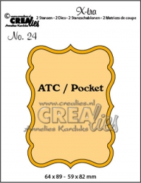 Billede: skæreskabelon ATC/Pocket rammer, Dies Crealies X-tra 24, førpris kr. 60,- nupris