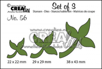 Billede: skæreskabelon 3 blade, passer sammen med d3324, Dies Crealies CLSet56 - Set of 3, 56, førpris kr. 60,- nupris