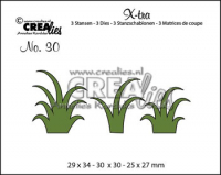 Billede: skæreskabelon græstotter, Dies Crealies X-tra 30 CLXtra30, 29 x 34 - 30 x 30 - 25 x 27 mm, førpris kr. 60,- nupris