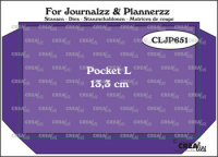 Billede: skæreskabelon lomme, Dies Crealies pocket large, CLJP651, 85 x 133mm, førpris kr. 88,- nupris
