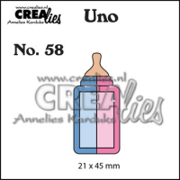 Billede: skæreskabelon lille sutteflaske, Dies Crealies Uno 58 Uno58 sutteflaske, 21 x 45 mm 