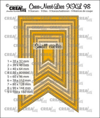 Billede: skæreskabelon flag med hulkant, Dies Crealies CLNestXXL 98 Banner, Max 10 x 16 cm