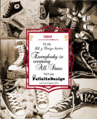 Billede: Toppers 9x9cm 18stk 200g design karton, Everybody is wearing All Stars, førpris kr. 16,- nupris