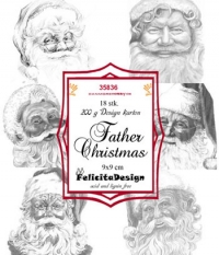 Billede: Toppers 9x9cm, 18 stk. 3 designs, 200g, Father Christmas, FilicitaDesign
