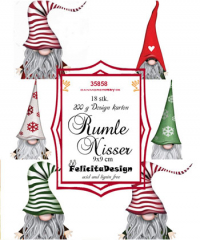 Billede: Toppers 9x9cm, 18 stk., 200g, Rumle Nisser, FelicitaDesign