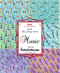Billede: Toppers 9x9cm 18stk 200g Music, FelicitaDesign