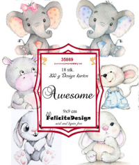 Billede: Toppers 9x9cm 18stk 200g, Awesome, FelicitaDesign