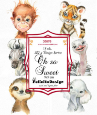 Billede: Toppers 9x9cm 18stk 200g, 3 stk. af 6 designs,  Oh so Sweet