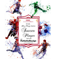 Billede: Toppers 9x9cm, 18stk., 200g, konfirmation, Soccer Player, FelicitaDesign
