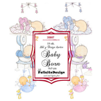 Billede: Toppers 9x9cm, 18 stk., 3x6 designs, 200g, Baby Born, FelicitaDesign