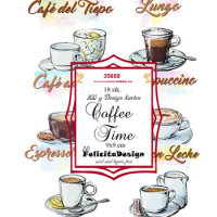 Billede: Toppers 9x9cm 18 stk.,3 x 6 designs, 200g karton, Coffee Time, FelicitaDesign 
