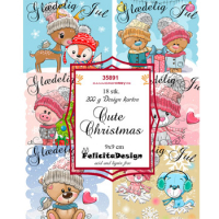Billede: Toppers 9x9cm 18 stk. 3 x 6 designs, 200g design karton, Cute Christmas, FelicitaDesign 
