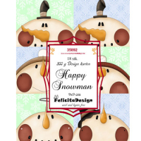 Billede: Toppers 9x9cm 18 stk. 3 x 6 designs, 200g design karton, Happy Snowman, FelicitaDesign 
