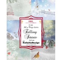 Billede: Toppers 9x9cm 18 stk. 3 x 6 designs, 200g design karton, Falling Snow, FelicitaDesign