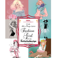 Billede: Toppers 9x9cm 18 stk. 3 x 6 designs, 200g design karton, Fashion Girl, FelicitaDesign