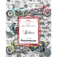 Billede: Toppers 9x9cm 18 stk., 3x6 designs, 200g design karton, Bikes, FelicitaDesign 