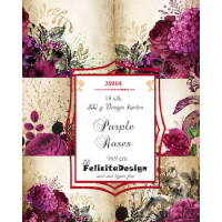 Billede: Toppers 9x9cm, 18 stk., 200g design karton, Purple Roses, FelicitaDesign 
