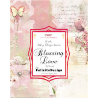 Billede: Toppers 9x9cm, 18 stk., 200g design karton, Blossing Love, FelicitaDesign 