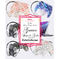 Billede: Toppers 9x9cm, 18 stk., 200g design karton, Gamer Boys & Girls, FelicitaDesign 