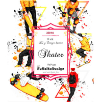 Billede: Toppers 9x9cm, 18 stk., 200g design karton, Skater, FelicitaDesign 