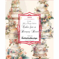 Billede: Toppers 9x9cm, 18 stk., 200g design karton, Cake for a Hungry Heart, FelicitaDesign