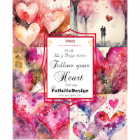 Billede: Toppers 9x9cm, 18, stk., 200g design karton, Follow your Heart, FelicitaDesign