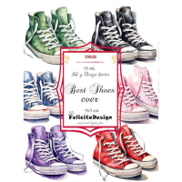 Billede: Toppers 9x9cm, 18 stk., 6 designs, 200g, Best Shoes ever, Felicita Design
