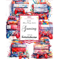 Billede: Toppers 9x9cm, 18 stk., 6 designs, 200g, Gaming, Felicita Design