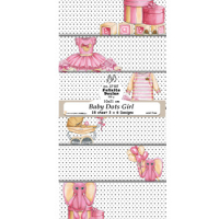 Billede: Slimcard 10x21cm, 18 ark, 3x6 designs, 200g, Baby Dots Girl, FelicitaDesign