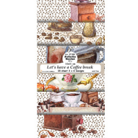 Billede: Slimcard 18 ark, 3x6designs, 10x21cm (M65) 200g karton, Let´s have a Coffee break, FelicitaDesign, førpris kr. 30,- nupris