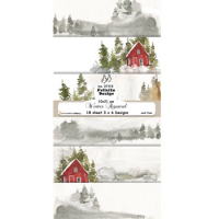 Billede: Slimcard 10x21cm, 3x6 designs, 200 gr. karton, Winter Aquarel, FelicitaDesign